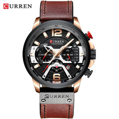 Military Leather Chronograph Wristwatch My Store
