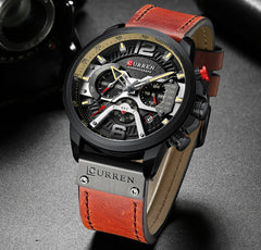 Military Leather Chronograph Wristwatch My Store