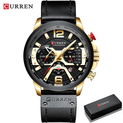Military Leather Chronograph Wristwatch My Store