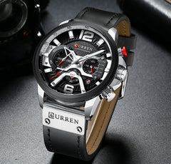 Military Leather Chronograph Wristwatch My Store
