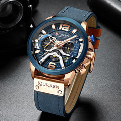 Military Leather Chronograph Wristwatch My Store