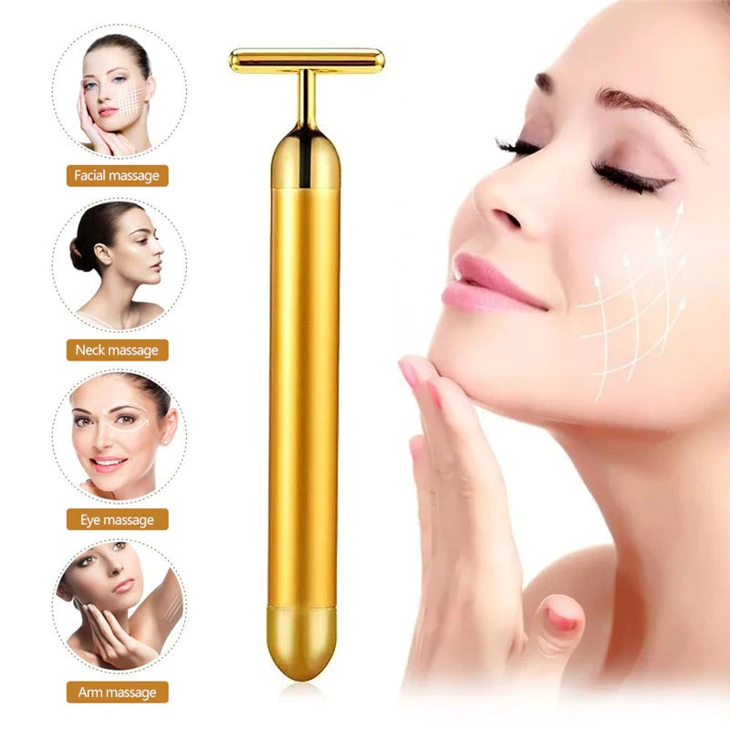 Energy 24K Gold T Beauty Bar Facial Roller Massager My Store
